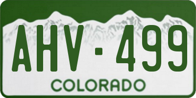CO license plate AHV499
