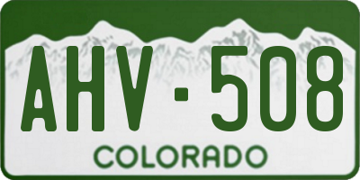 CO license plate AHV508