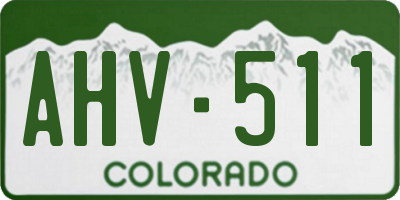 CO license plate AHV511