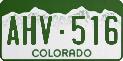 CO license plate AHV516