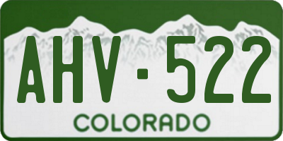 CO license plate AHV522