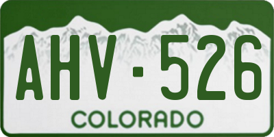 CO license plate AHV526