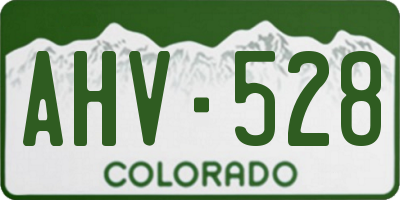 CO license plate AHV528