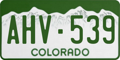 CO license plate AHV539