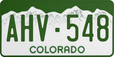 CO license plate AHV548