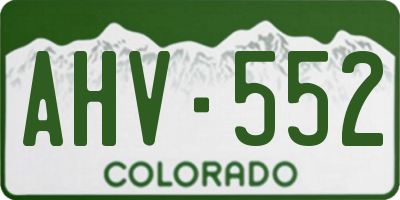CO license plate AHV552