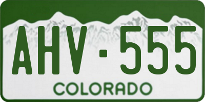 CO license plate AHV555