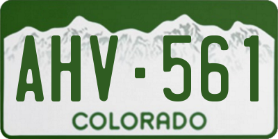 CO license plate AHV561