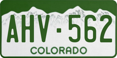 CO license plate AHV562