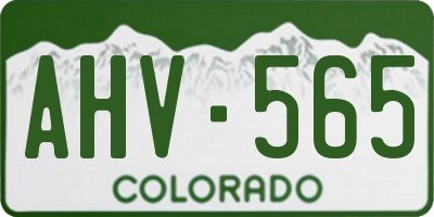 CO license plate AHV565