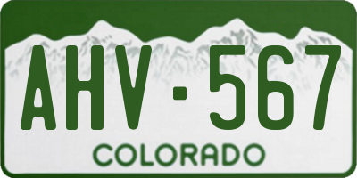 CO license plate AHV567