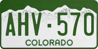 CO license plate AHV570