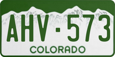 CO license plate AHV573
