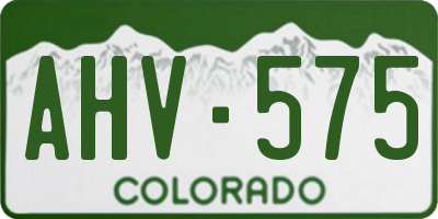 CO license plate AHV575