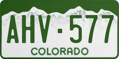 CO license plate AHV577