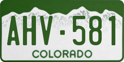 CO license plate AHV581