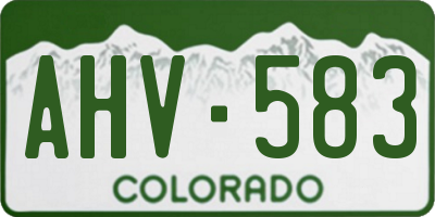 CO license plate AHV583