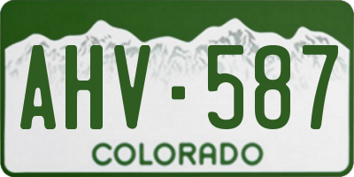 CO license plate AHV587