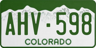 CO license plate AHV598