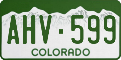 CO license plate AHV599