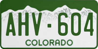 CO license plate AHV604