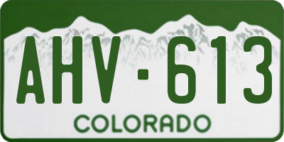 CO license plate AHV613