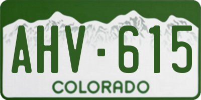 CO license plate AHV615
