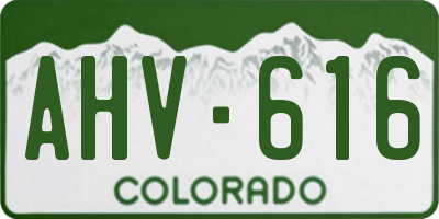 CO license plate AHV616