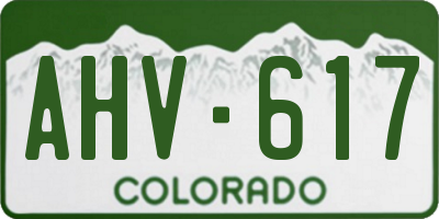 CO license plate AHV617