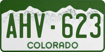 CO license plate AHV623