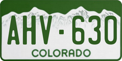 CO license plate AHV630