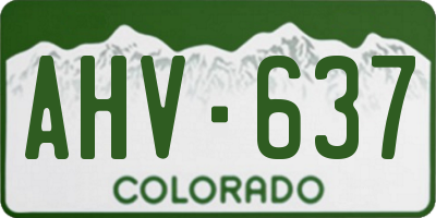 CO license plate AHV637