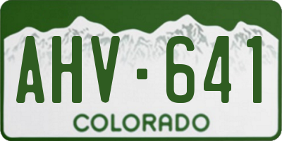 CO license plate AHV641