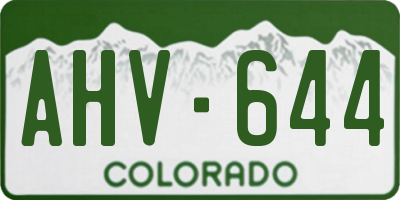 CO license plate AHV644