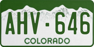 CO license plate AHV646