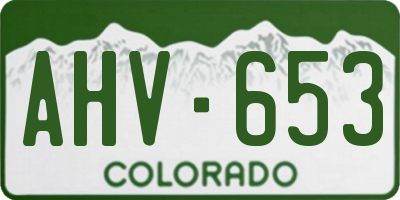 CO license plate AHV653