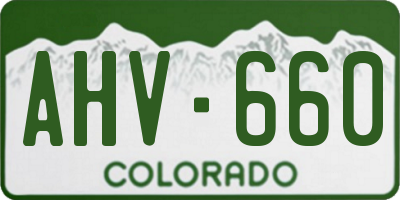 CO license plate AHV660