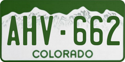 CO license plate AHV662