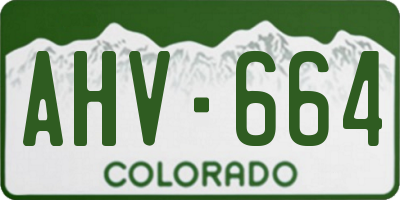 CO license plate AHV664