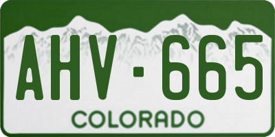 CO license plate AHV665