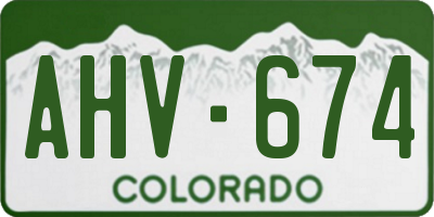 CO license plate AHV674