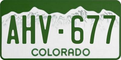 CO license plate AHV677