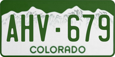 CO license plate AHV679