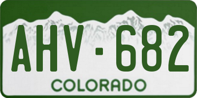 CO license plate AHV682