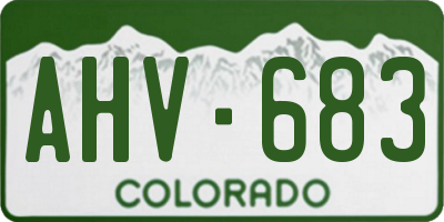 CO license plate AHV683