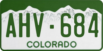 CO license plate AHV684