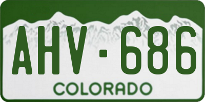 CO license plate AHV686