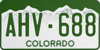 CO license plate AHV688