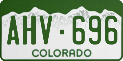 CO license plate AHV696