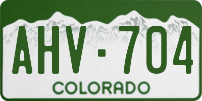CO license plate AHV704